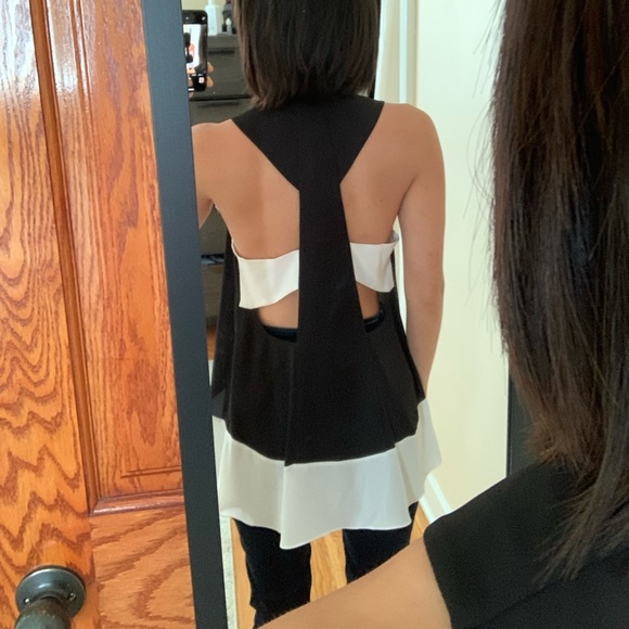 BCBG Black/white cut-out party tank top - Picture 11 of 11